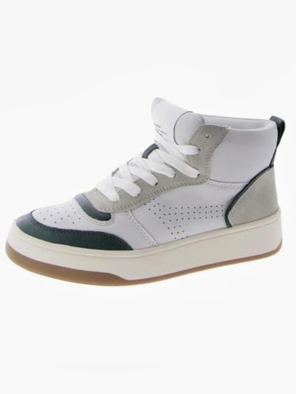 Steve Madden White & Green NWT Leather High Top Sneakers Size 8